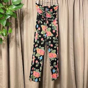 Floral Drawstring Jumpsuit